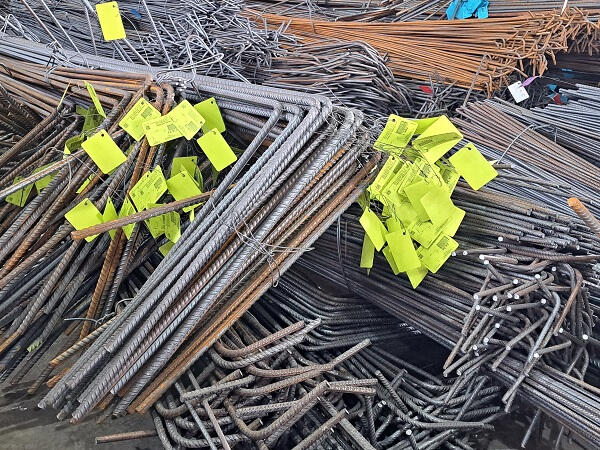 Steel reinforcement ready to be loaded